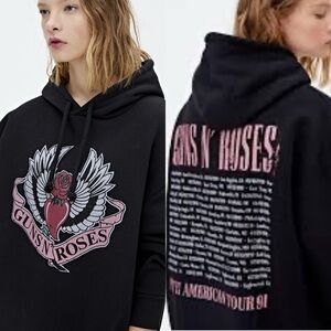 Guns N’‎ Roses Pull&Bear Band Graphic Hoodie Black Medium